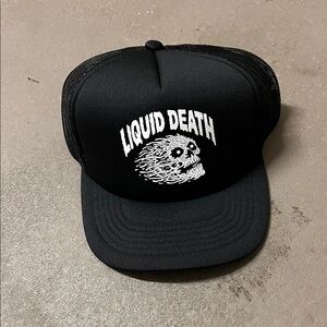 Liquid Death Black Trucker Hat